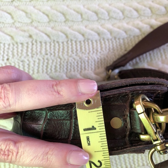 Madewell Brown Leather Crocodile Embossed Mini Handbag NWT Crossbody - Picture 9 of 15